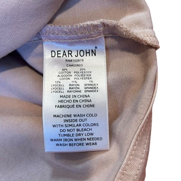 NWT DEAR JOHN Pink Denim Tencel Blend Mini Cap Sleeve Short Lily Dress Womens XL - Picture 9 of 11